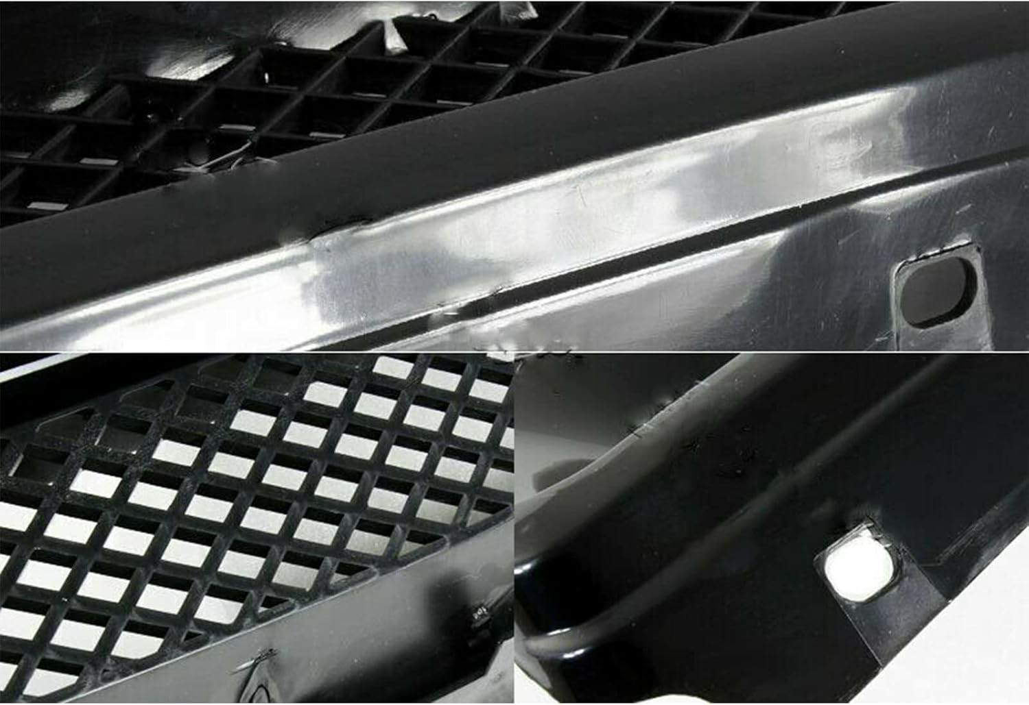 YLT AUTO Front Bumper Upper Grille Cover Guard Black ABS Mesh Air Intake for 1996-1998 Honda Civic EJ/EK Type R