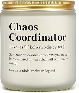 Chaos Coordinator, Boss Gifts for Women on Birthday Christmas Boss Day Mothers Day Thank You Gifts for Manager Office Coworkers Mom Dad Teacher Friend Men Her Him Work Anniversary Candle Gift