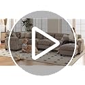 HAOMARKETS 90" Wide Modular L Shaped Sofa Couch with Movable Ottoman, Convertible Corduroy Sectional Couches with Reversible Chaises and Rolled Arm for Living Room,Brown image 7