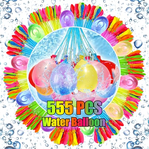 DEJIN 555 Pack Rapid-Fill Self-Sealing Water Balloons - Ideal for Summer Fun, Outdoor Games, Easy to Fill & Use, Perfect for Parties and Backyard Water Fights, Vibrant Colors, Eco-Friendly DEJIN 555 Pack Rapid-Fill Self-Sealing Water Balloons - Ideal for Summer Fun, Outdoor Games, Easy to Fill & Use, Perfect for Parties and Backyard Water Fights, Vibrant Colors, Eco-Friendly