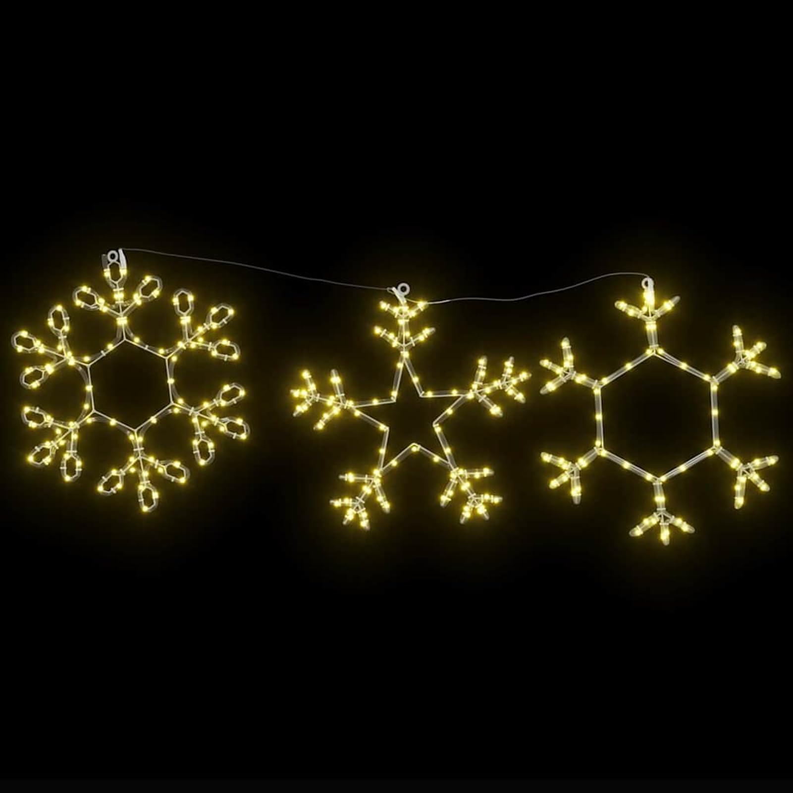 Gecheer Stella di Natale con Luci LED, Decorazione Illuminata per Casa 45x38 cm PVC, Stella Natalizia per Interni ed Esterni, Atmosfera Accogliente