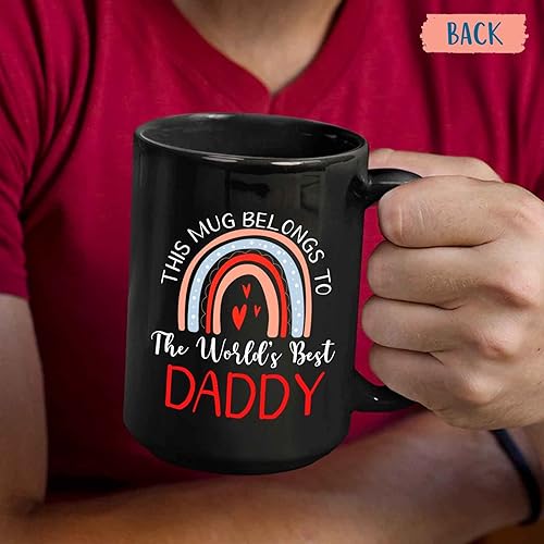 Miniatura 3 de This Mug Belongs To Daddy Mug, Daddy Gifts for Birthday, Christmas, Rainbow Coffee Cup, Personalized Daddy Ceramic Mug, Custom Dad Mug with Photo &