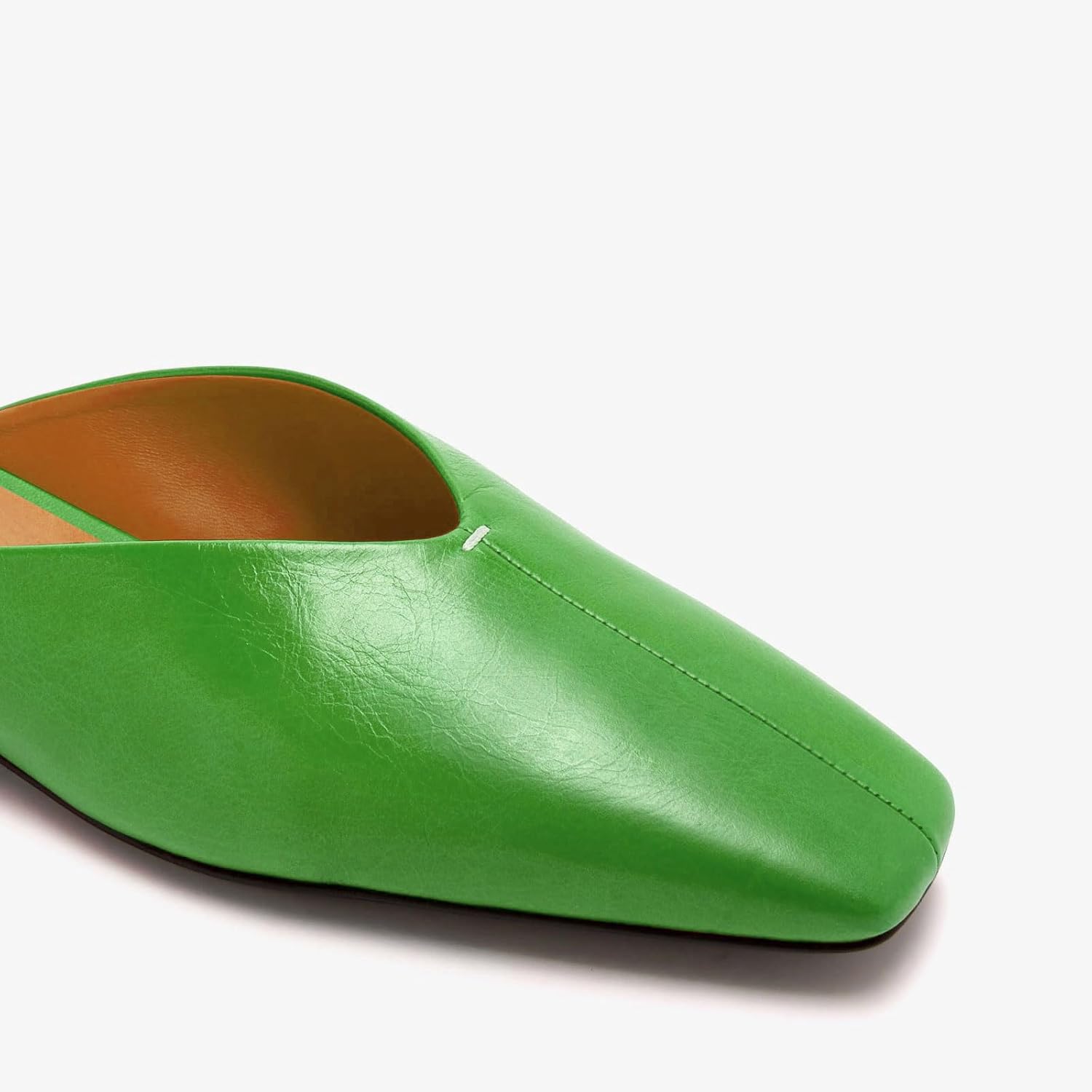 Women's Fashion Square Closed Toe Mule Flats Chic V Shaped Silhouette Slip On Flat Shoes Work Casual Dressy Mule Shoes for Women