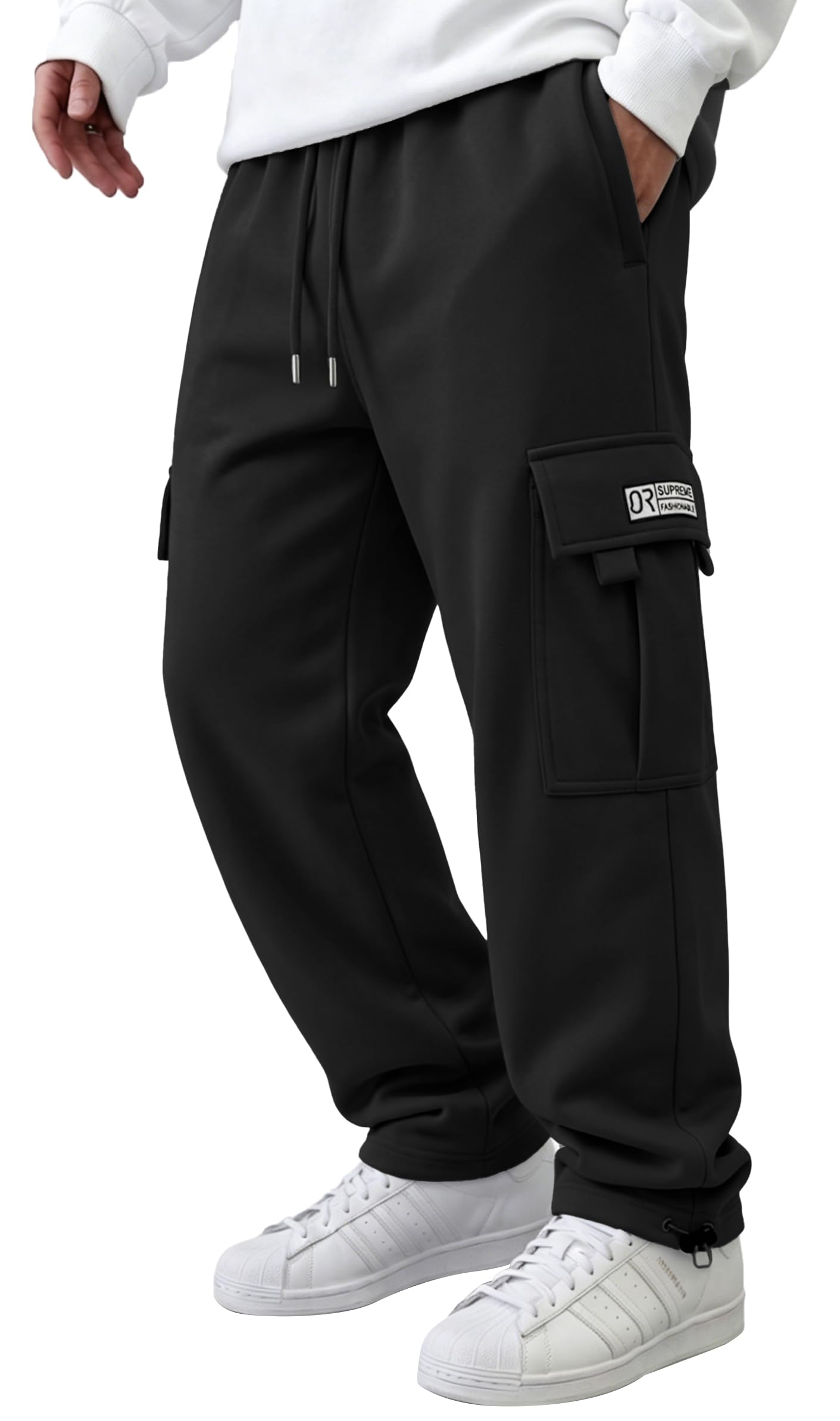 HUNGSON Mens Cargo Sweatpants