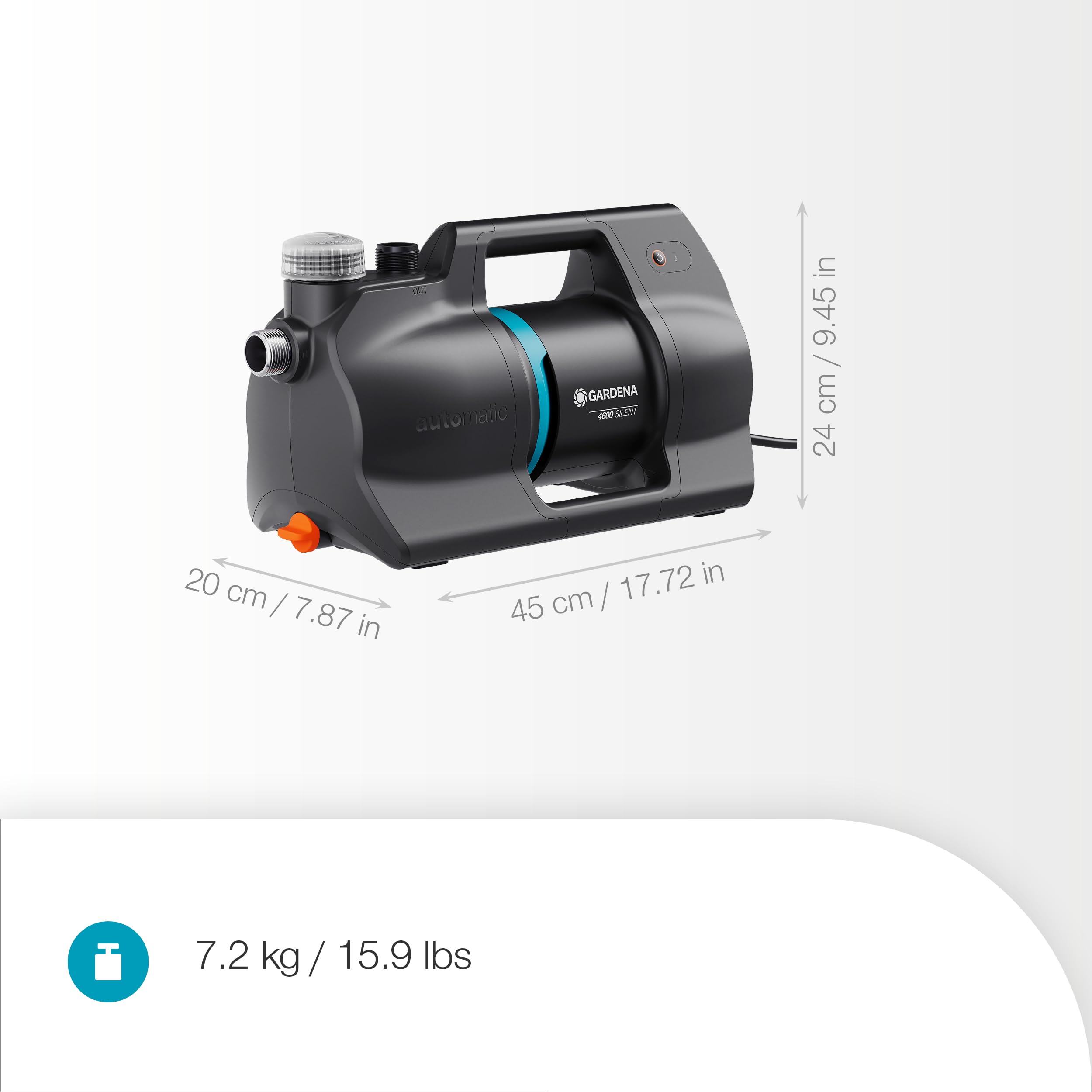 GARDENA Groupe de surpression 4600 Silent Pompe Irrigation automatisée eau domestique 25% consommation énergie moins 9070-20