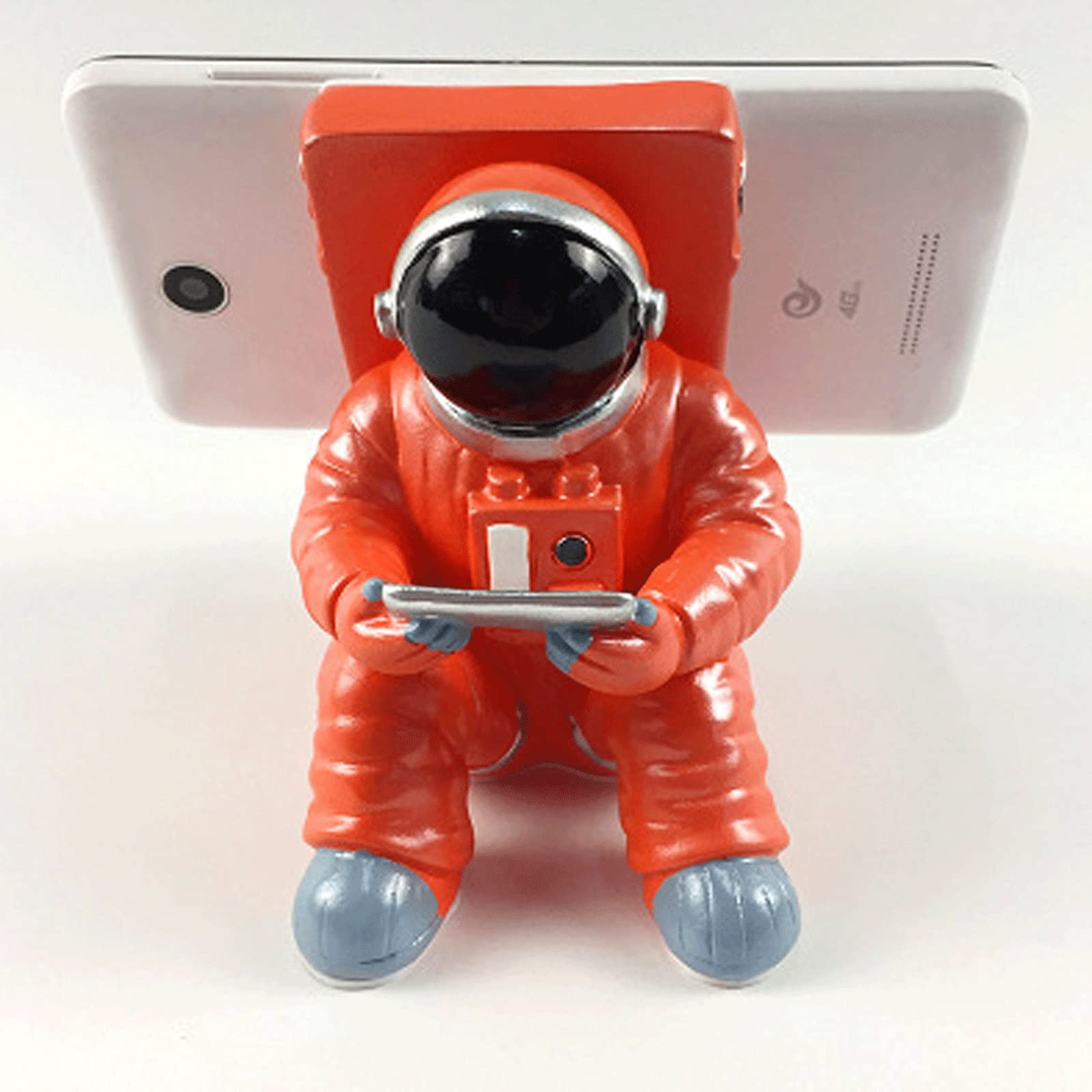Support téléphone portable bureau astronaute orange pour appels vidéo mains libres