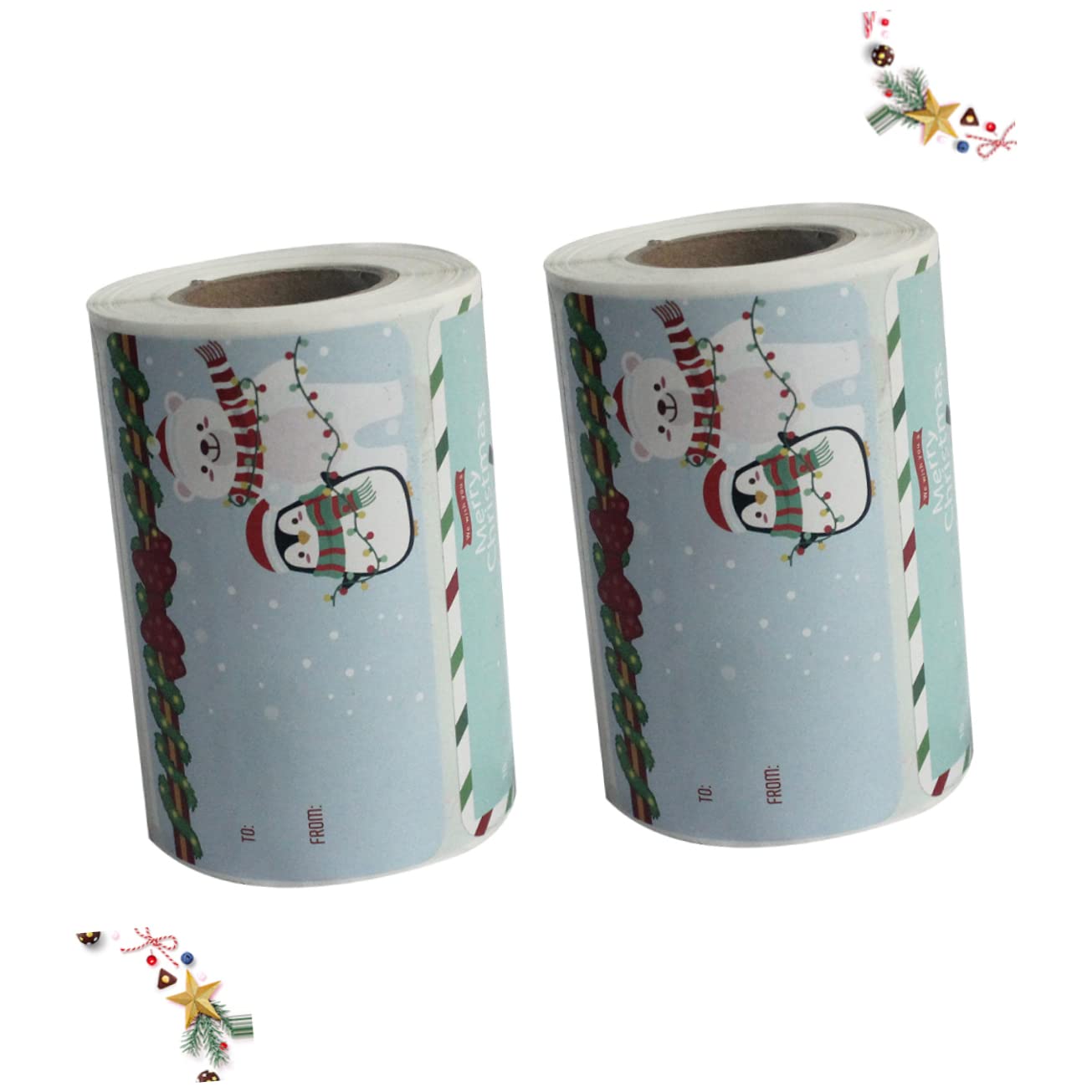 VILLCASE 4 Pz Etichette Natalizie Tag Stampabili Etichette Per Le Vacanze Etichette Adesive Per Barattoli Di Natale Targhette Natalizie Adesivi Con Di Natale