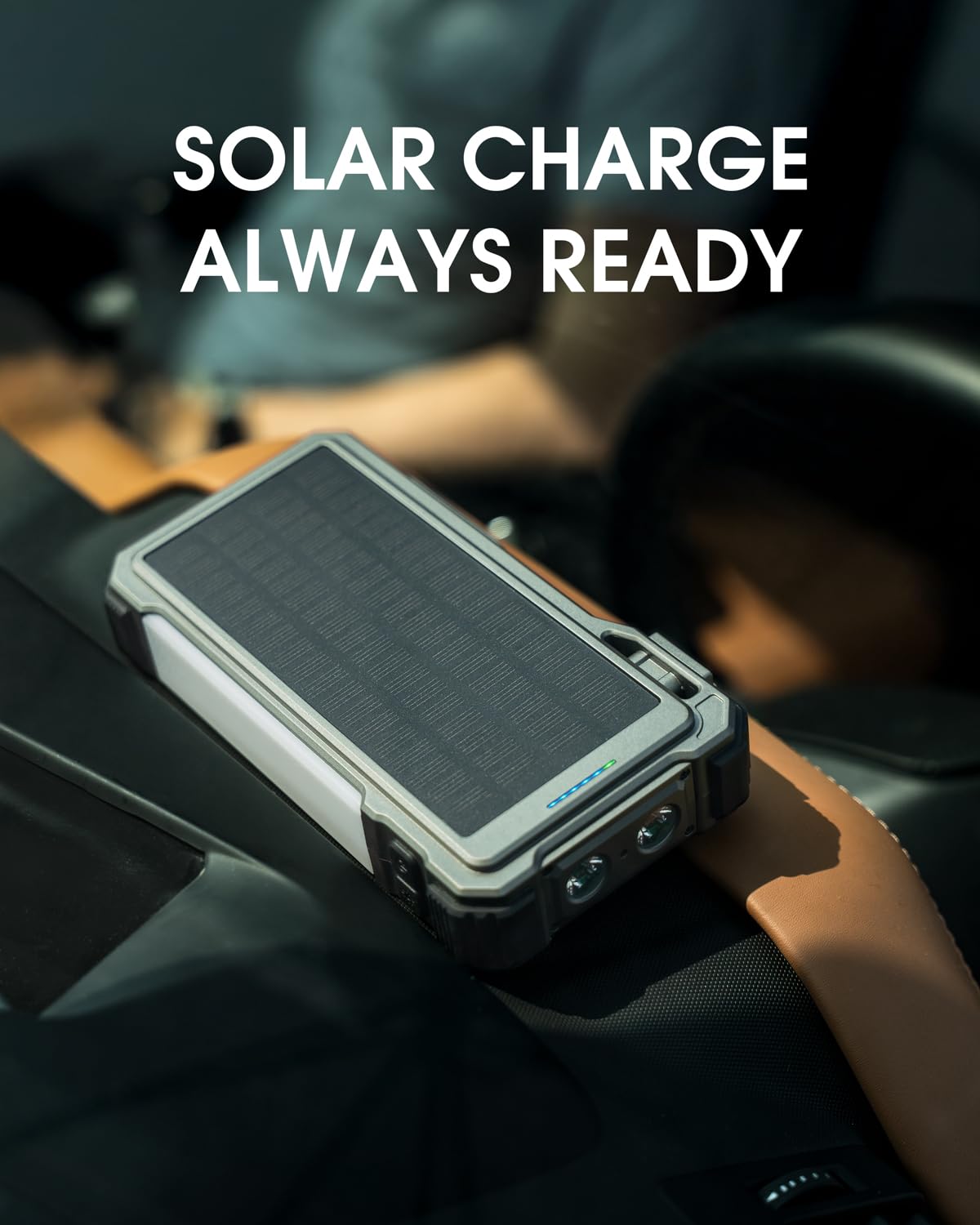 Solar Jump Starter 5000A Peak 12V Car Battery Jump Starter for Up to 10 0L Gas 6 0L — view 3