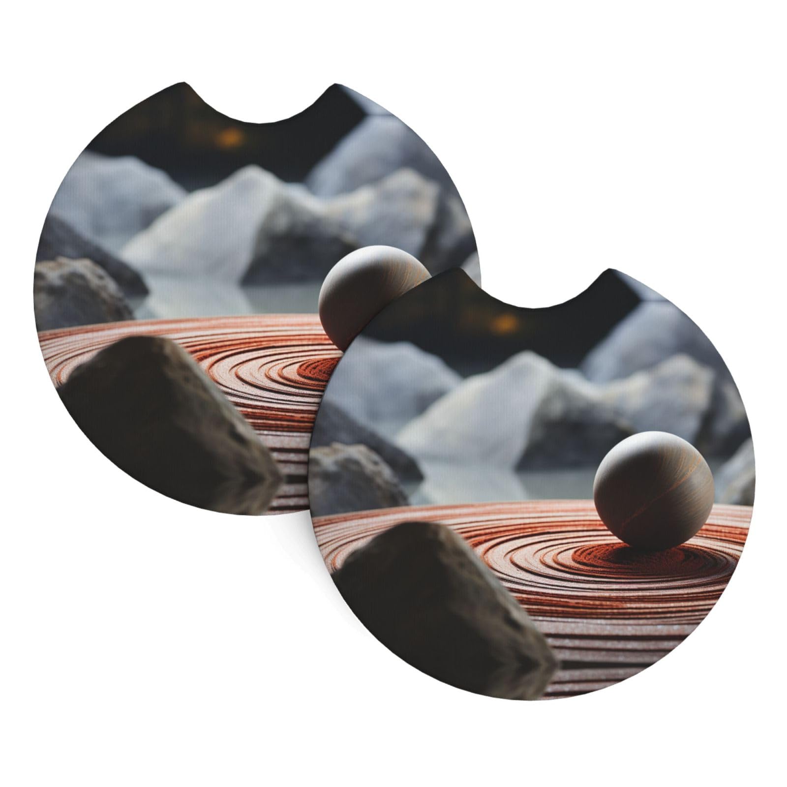 2 Pack Car Coaster for Cup Holders Rock Car Cup Coaster 2.7" Neoprene Non-Slip Automotive Cup Mat Universal Auto Car Interior Accessories for Women Men Cup Pad