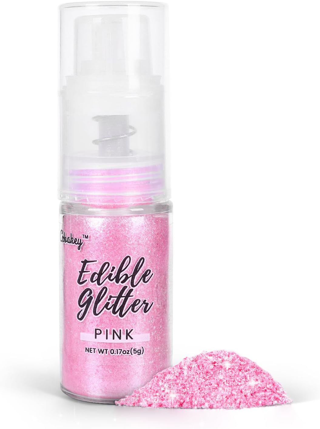 Shimmer Pink Edible Glitter Spray, 5g Edible Glitter for Cocktails, Cobakey Luster Dust Edible for Cake Decorating, Drinks, Baking, Chocolate, Strawberrie