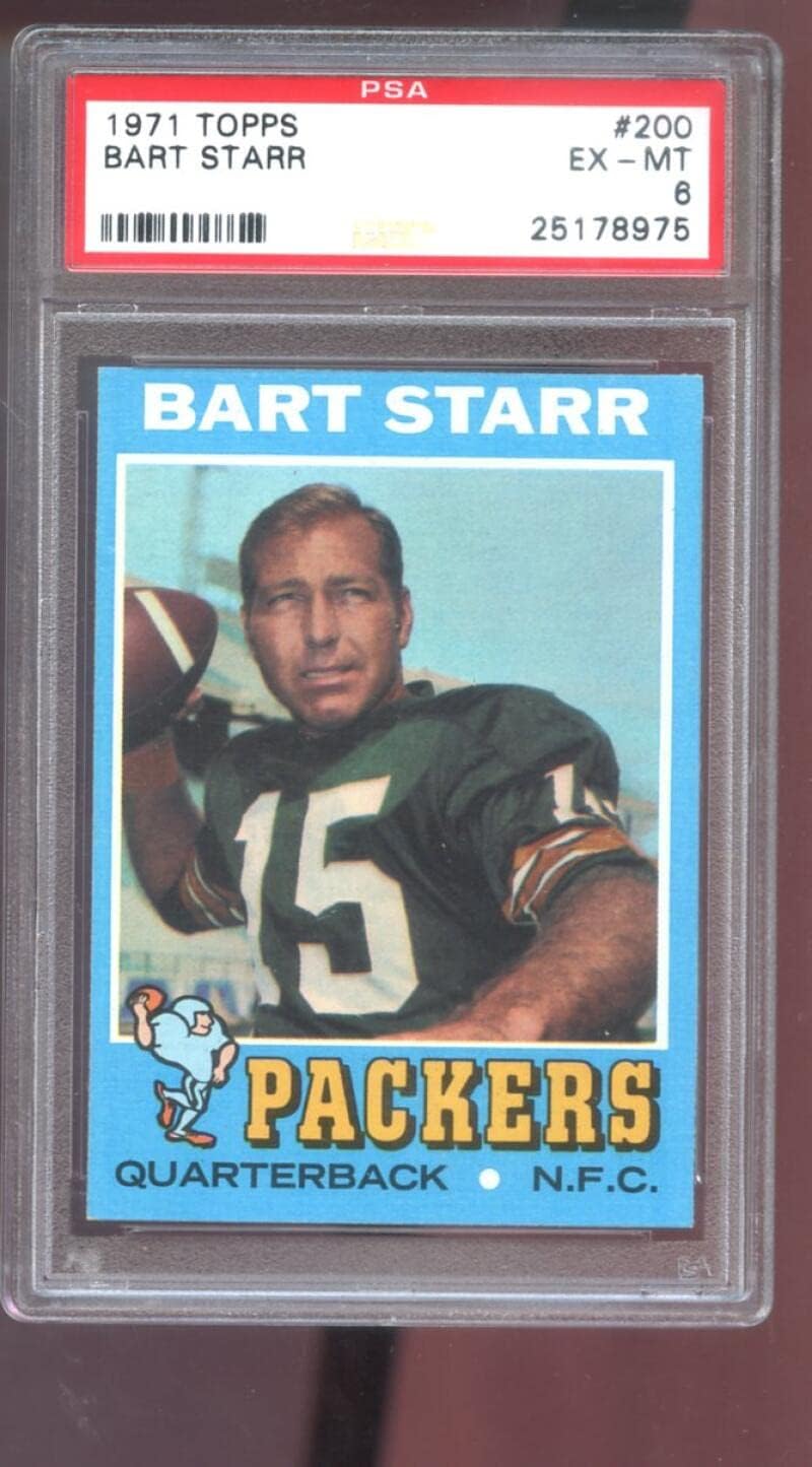 1971 Topps #200 Bart Starr PSA 6 Graded Football Card NFL Green Bay Packers