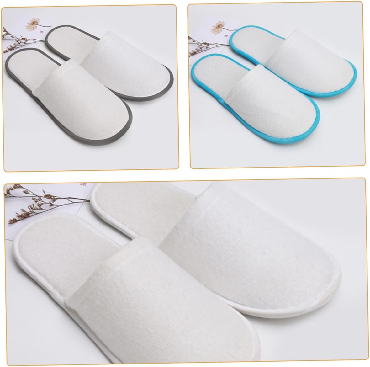 4 Pairs Hotel Slippers Non Slip Indoor Slippers for Guests Breathable Summer Comfort with Thickened Sole for Spas Rentals and Home Use