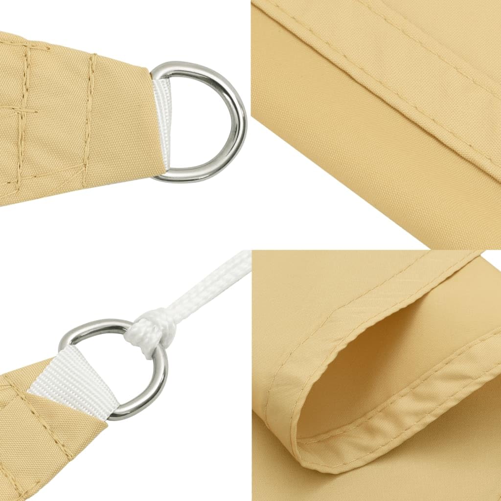 Tenda parasole, 4 x 4 m, quadrata, sabbia, poliestere, protezione UV, giardino