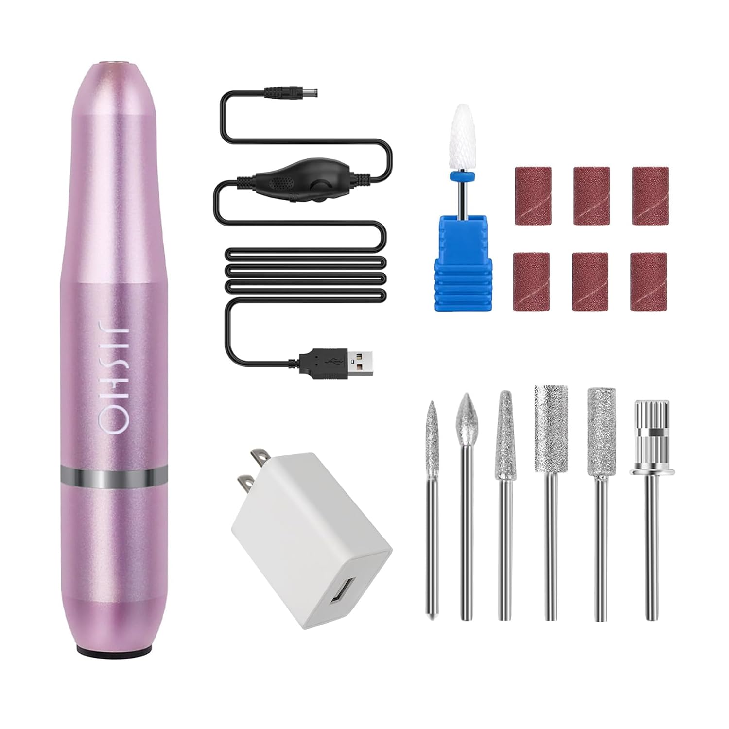 JISHO Nail Drill, Electric Nail Drill Machine for Acrylic Nails, Portable Corded Nail File with Ceramic Bits, Adjustable 25000 RPM, Ideal for Beginners and Professionals (Gray) JISHO Nail Drill, Electric Nail Drill Machine for Acrylic Nails, Portable Corded Nail File with Ceramic Bits, Adjustable 25000 RPM, Ideal for Beginners and Professionals (Gray)