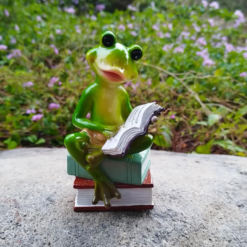 Figura Decorativa Rana Leyendo en Pilas miniatura 4