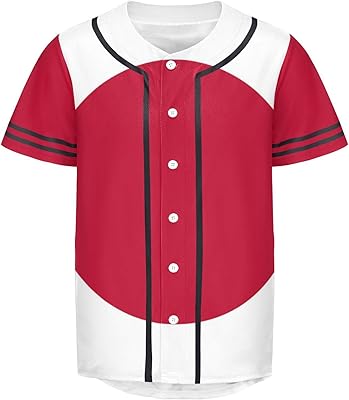 Vnurnrn Japan Flag Mens Baseball Button Down Jersey Hipster Hip Hop T Shirts