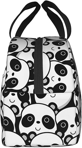 Miniatura 4 de Bolsas de almuerzo aisladas, bolsa de almuerzo a la moda, reutilizable, bolsa de almuerzo gourmet adecuada para viajes, picnic, oficina (lindo panda
