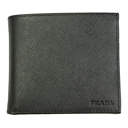 Prada Mens Black Saffiano Leather Bi-fold Wallet 2m0738 Nero