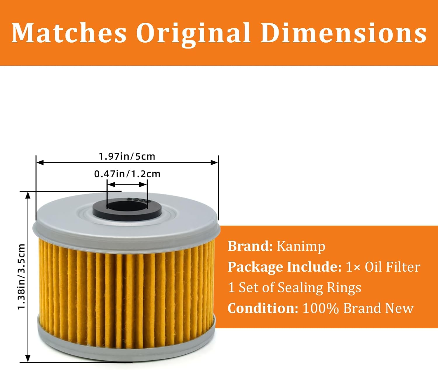 15412-HM5-A10 15412-HM5-010 Oil Filter for Honda Pioneer 520 SXS500M Rancher 350 420 Foreman 400 450 500 FourTrax 300 TRX300/FW TRX300EX TRX400EX/FW with O-Rings