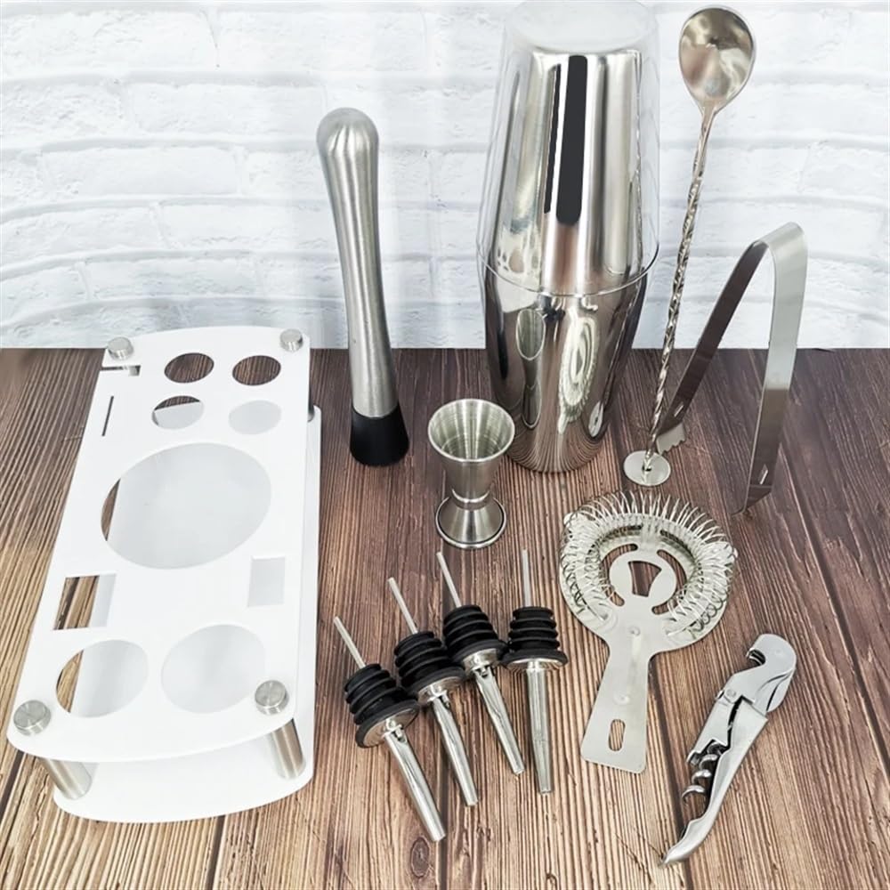 1-13 piezas/juego de coctelera de acero inoxidable 750 600 ml incluye colador de bebidas abridor mezclador bar herramientas de vino, juego profesional for hacer cócteles for amantes de los c
