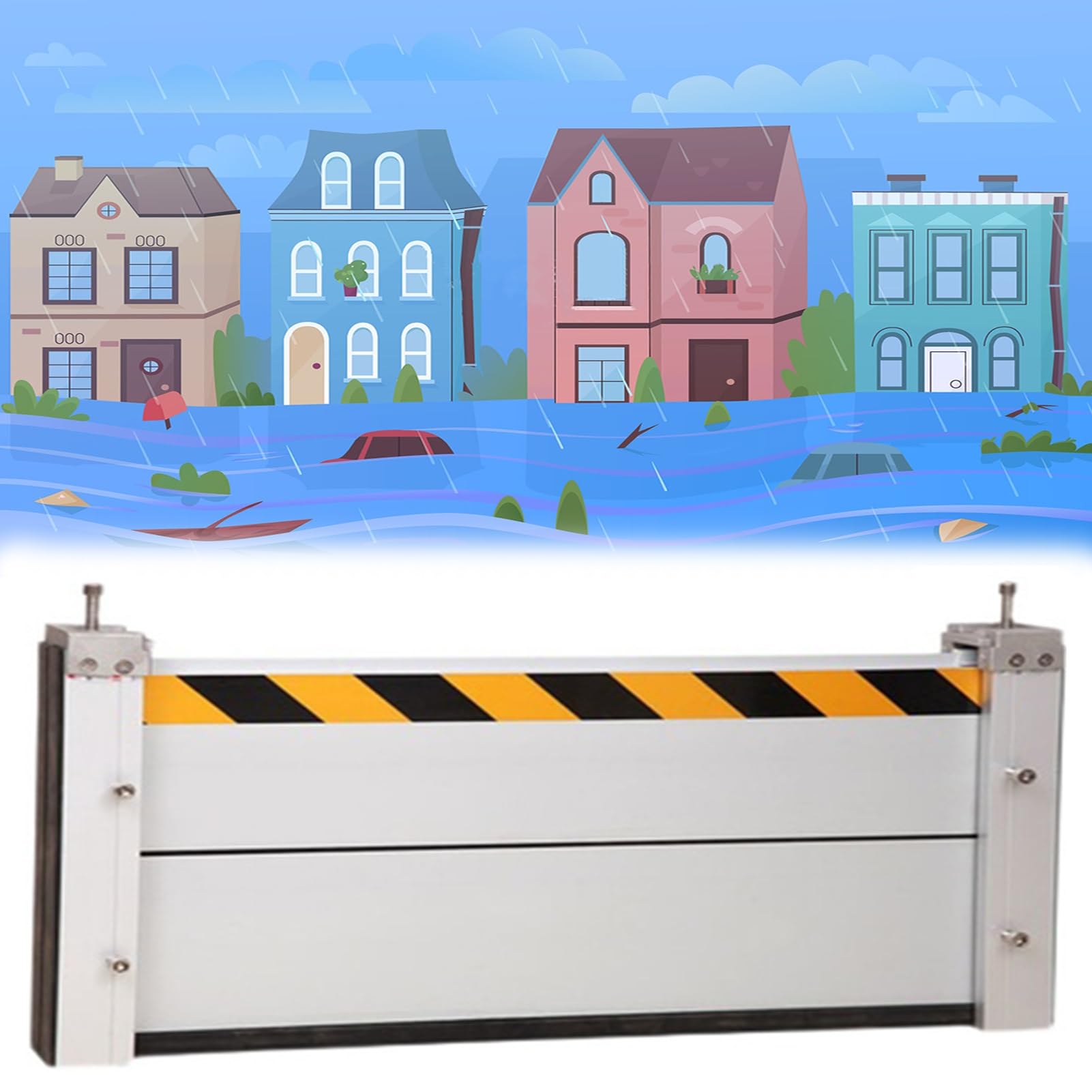 Barrière anti-inondation en aluminium amovible pour protection de maison