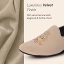 FAUSTO FST FOSMC-2021 BEIGE-40 Men Beige Embroidered Slip-On Loafers | Royal Ethnic Party Shoes | Ethnic Juttis and Mojaris for Wedding Cushioned Insole (6 UK) gallery image