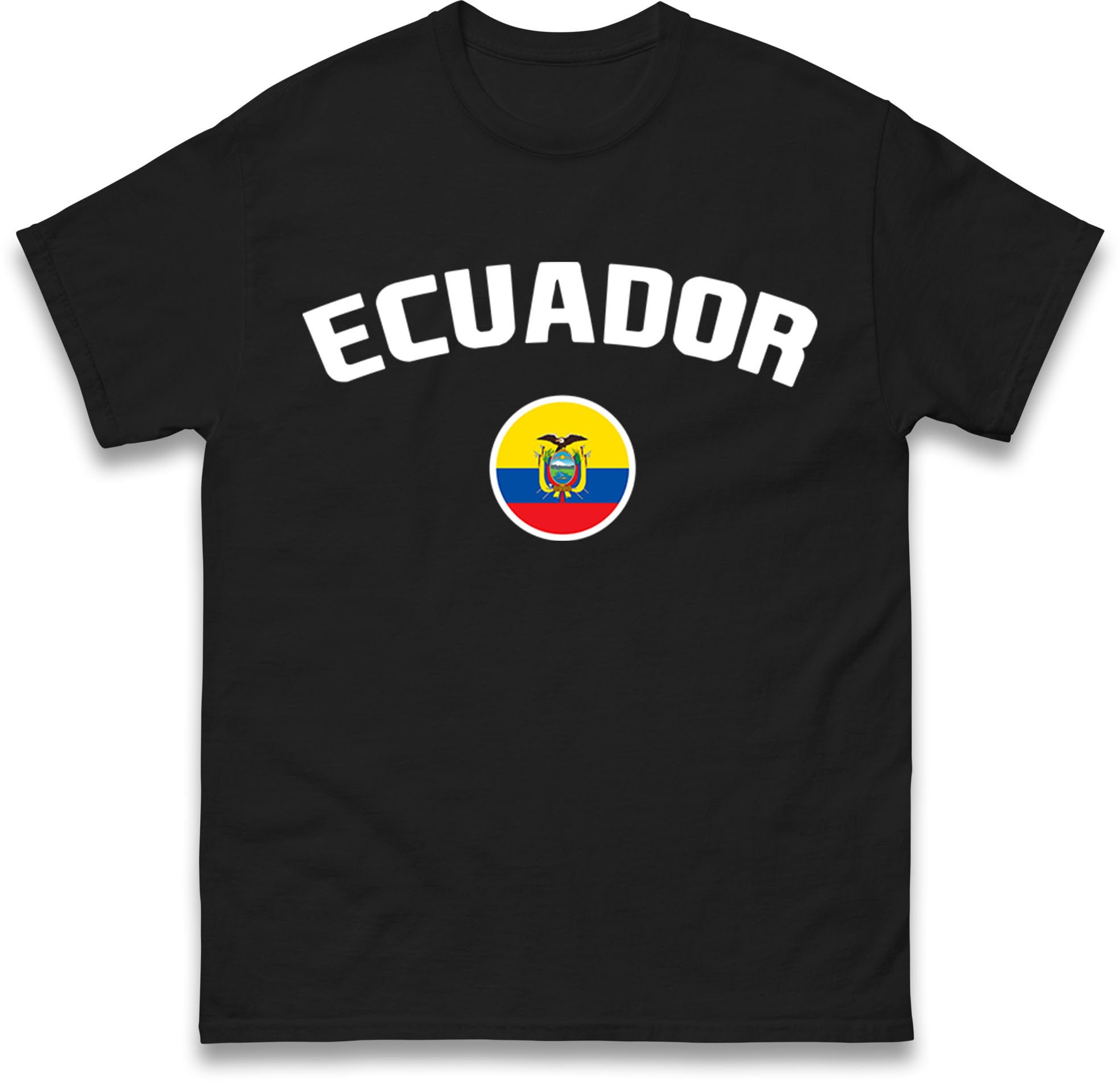 Ecuador Football T Shirt. Personalised Ecuador Football T-Shirt, Custom Name and Number Tee Black