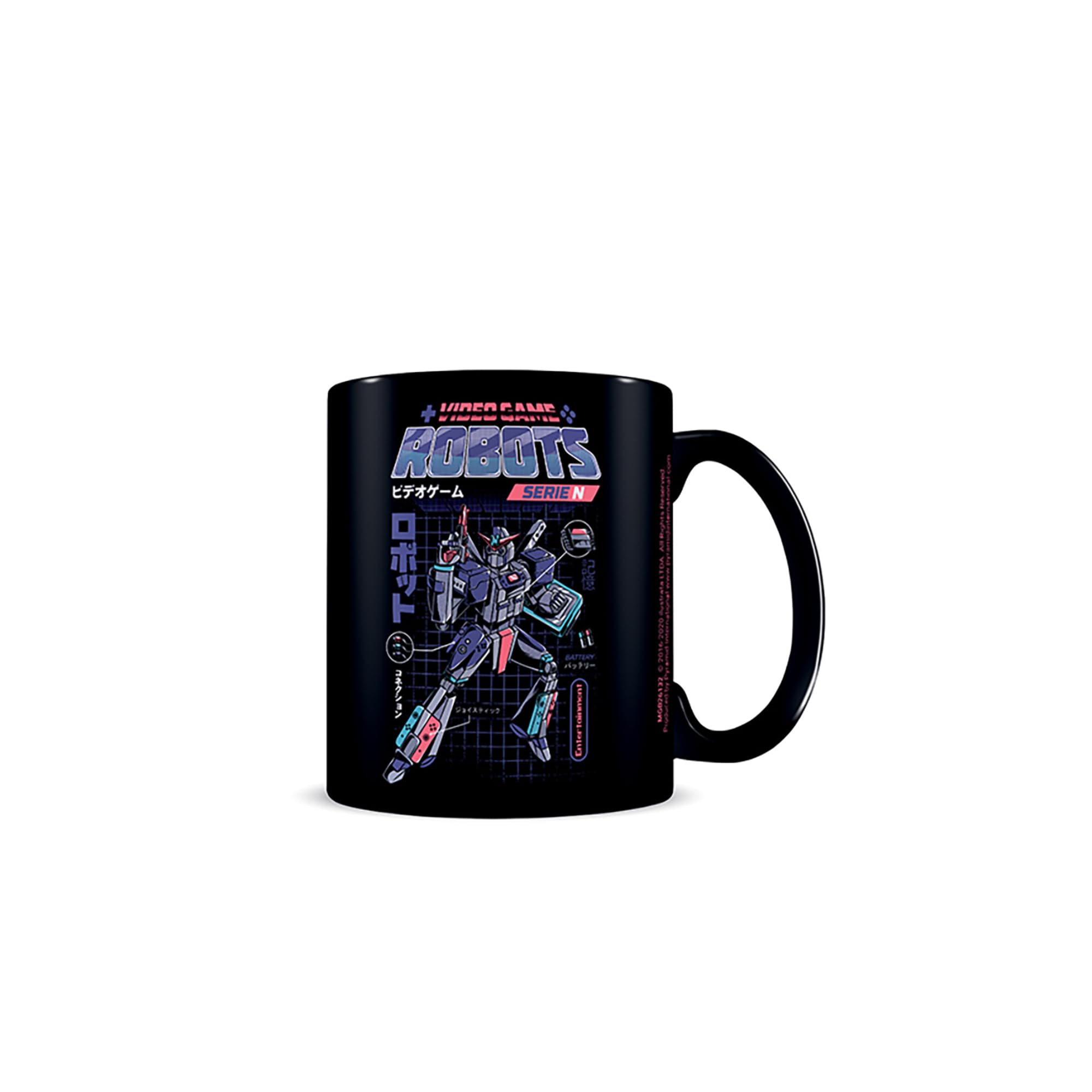 Pyramid International Ilustrata (Video Game Robots - Serie N) Black Mug - 10Oz / 315Ml Ceramic Mug - One Size