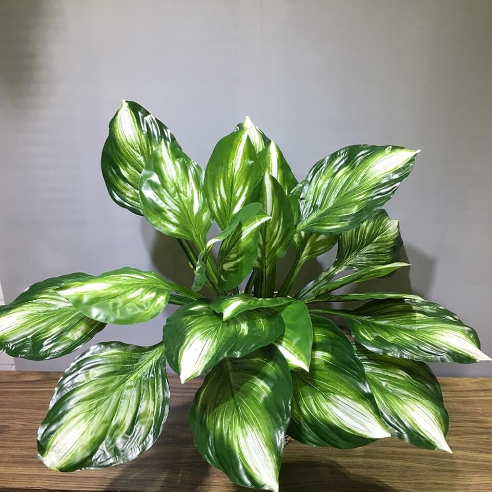 2Pcs Artificial Halcyon Hosta Perennial Plants 19" Large Faux Cordyline Shade Plant for for Home Garden Office Decoration