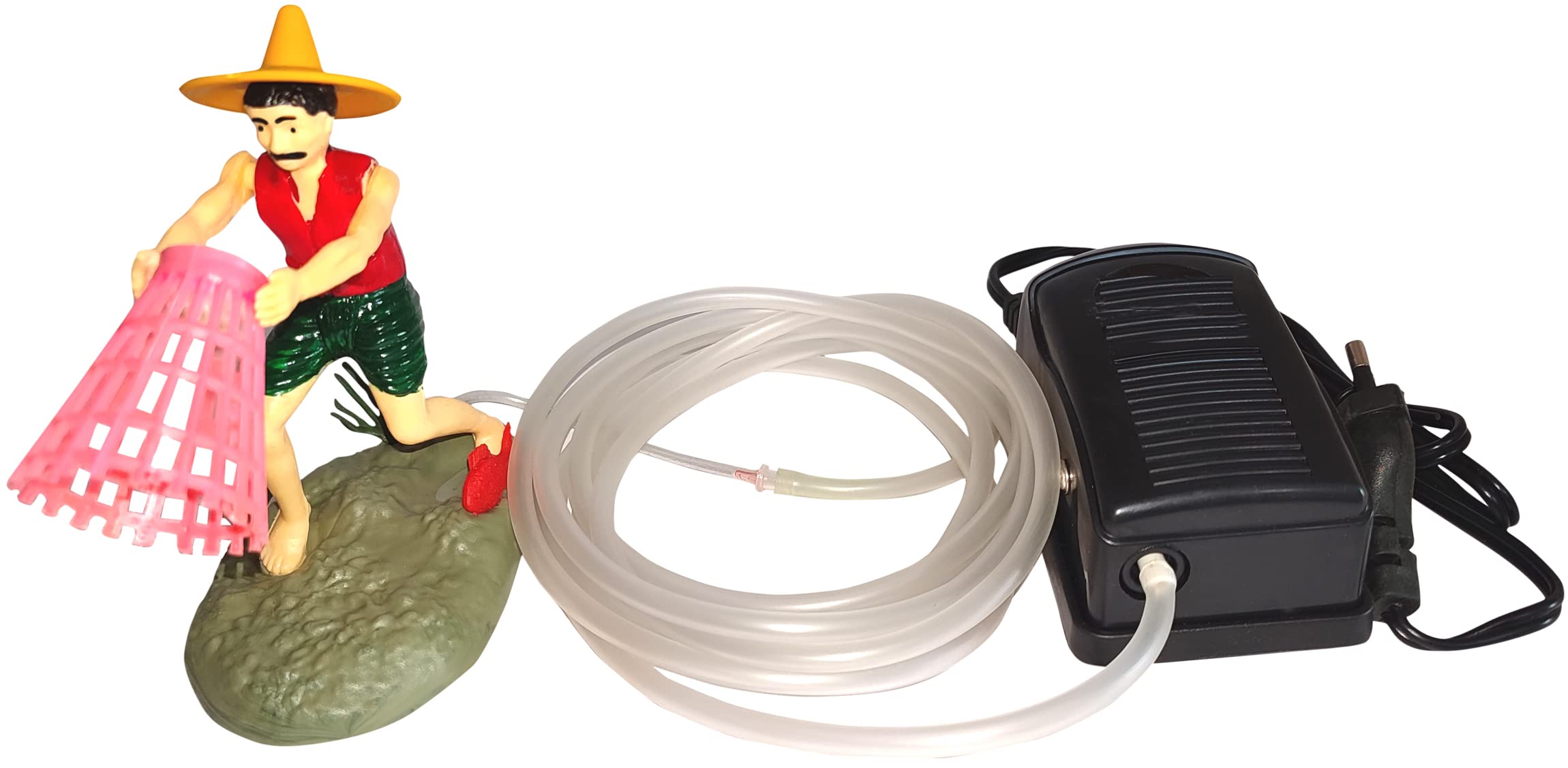 SkySky Aquarium Decoration Combo kit for Fisher Man Fish Tank Bowl Decor Multi Pack Air Pump,air tubing