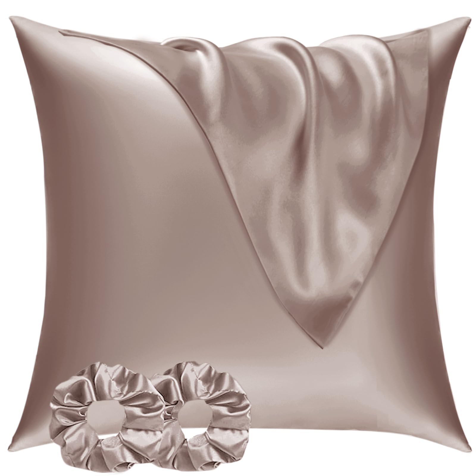 Vielit Satin Pillowcase for Hair and Skin 65x65 2 Pack & 2 Scrunchies