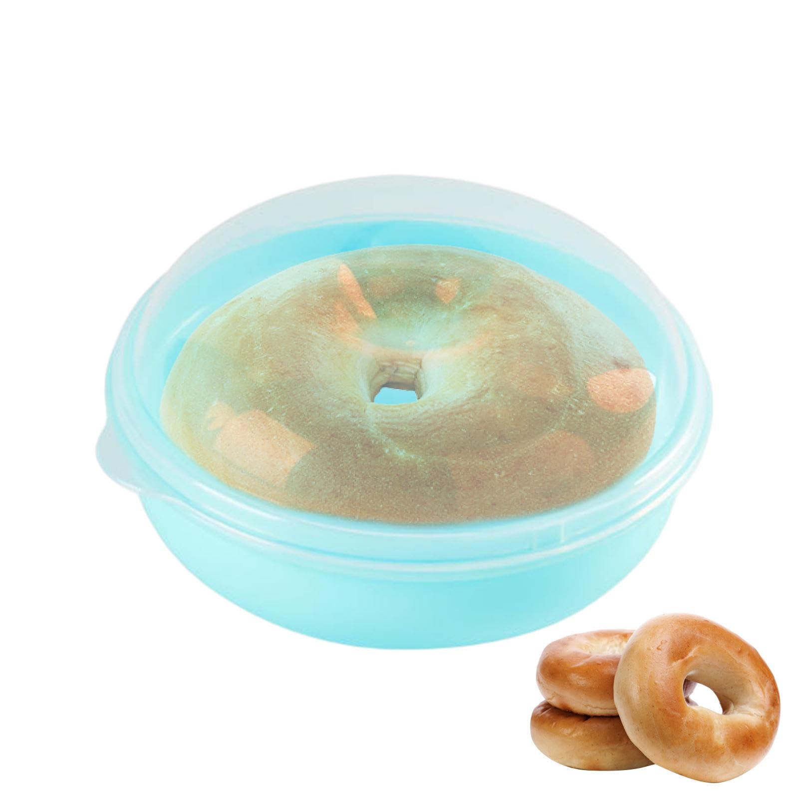 Bavokon Blue Round Food Container | Bread Container,Large Capacity Food Storage Containers, Stackable Kitchen Storage Bowls For Bread Bagels Fruits Nuts