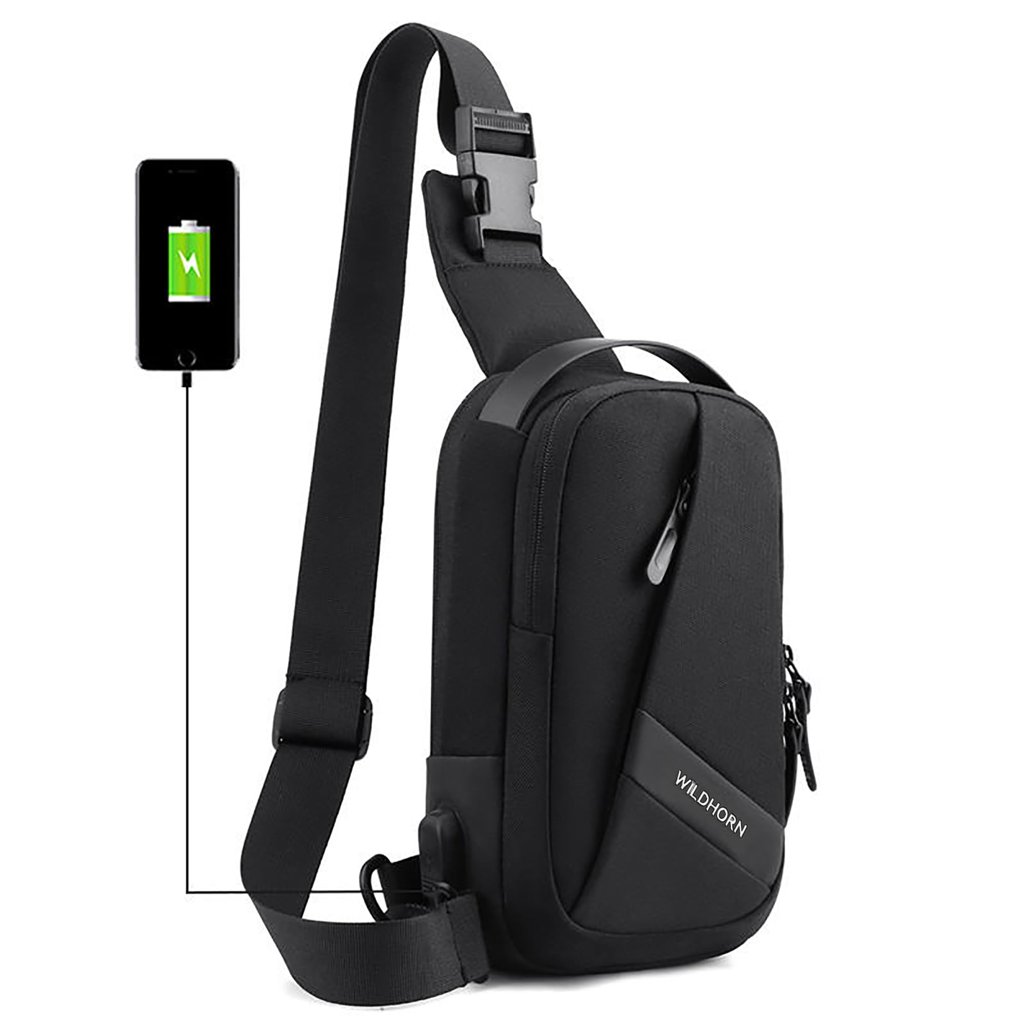 wildhorn Sling Bag for Men | Water-Resistant Crossbody Chest Bag with Multiple Compartments I Adjustable Strap for Travel, Office & Daily Use-picture-13