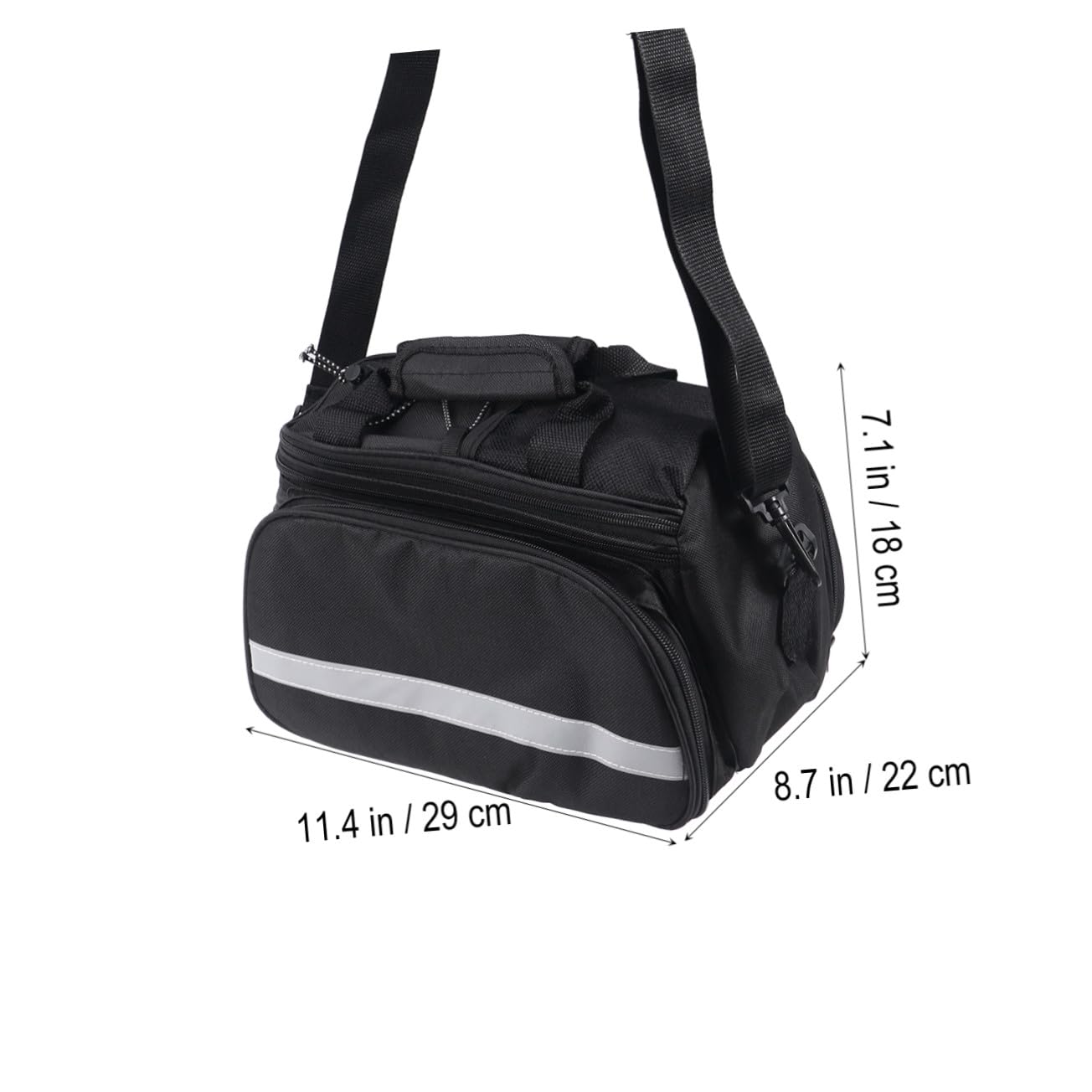 Gepäcktasche für Fahrrad Gepäckträger mit Großer Kapazität und Regenschutz Schwarz Schulter und Handtasche mit Schultergurt und Reflektierenden Streifen für Outdoor Fahrradtour