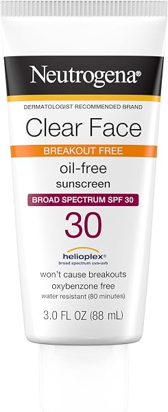Neutrogena Clear Face Sunscreen Lotion for Acne-Prone Skin SPF 30