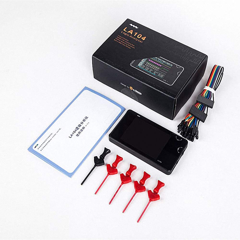 Digtial Logical Analyzer LA104 USB Mini 4 Channels 100Mhz Max Sampling Rate Built in 8MB Flash Storage 2.8" Oscilloscope