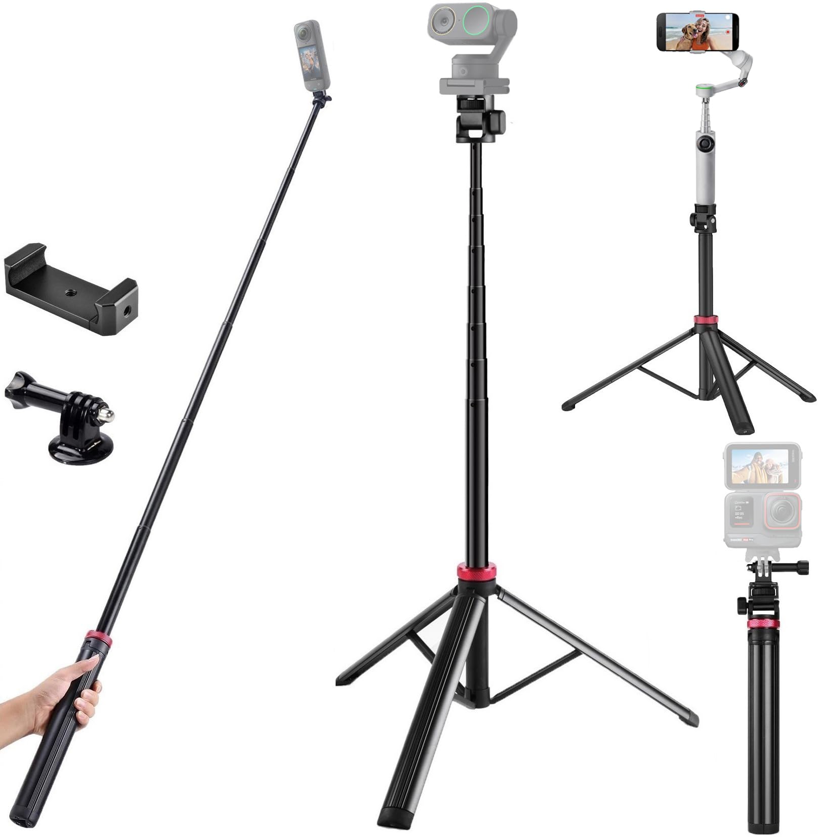 80'' Webcam-Tripod Stand for Insta360 Link 2 2c pro Webcams/Luna /X6 X5 X4