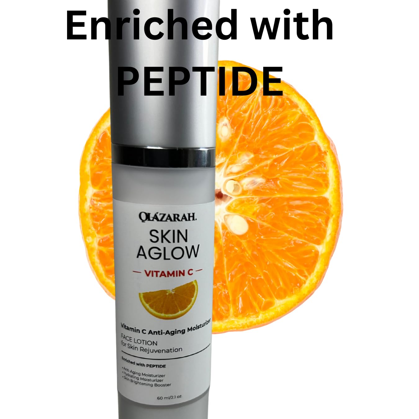 Skin Aglow Vitamin C Anti-Aging Moisturizer Face Lotion for Skin Rejuvenation, Enriched with Peptide, 2.1 Fl. oz.