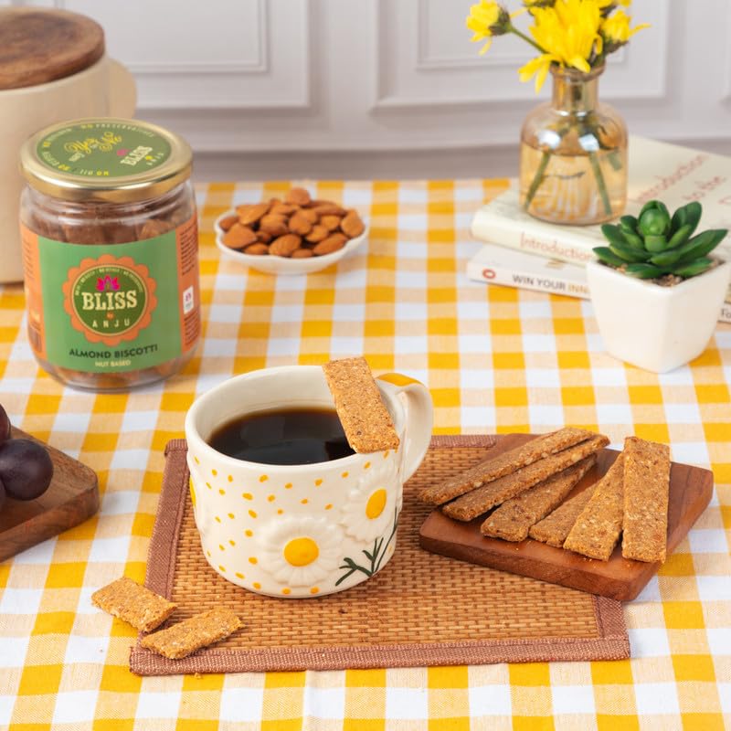 Image of Bliss by Anju Almond Biscotti 200g | 38g Plant Protein Per Pack | No Added Sugar | Activated Almonds, Nut-Based & Gluten-Free | Vegan, No Dairy & Zero Cholesterol | Clean-Label Snack