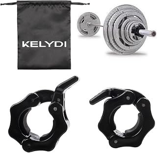 KELYDI 1 inch Pair of Quick Release Olympic Barbell Clamp Locking Collar Pro Secure Snap Latch for Squat Weightlifting/Powerlifting Training