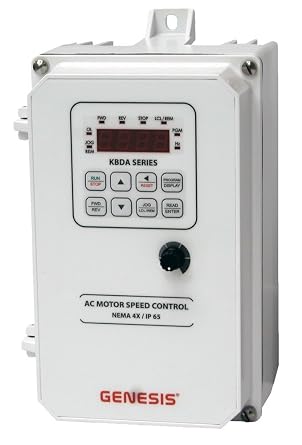 KB Electronics, 9537, KBDA-24D White, 1HP, 1-Phase, 110-120V;200-240V Input, Nema 4X Enclosure, Variable Frequency Drives