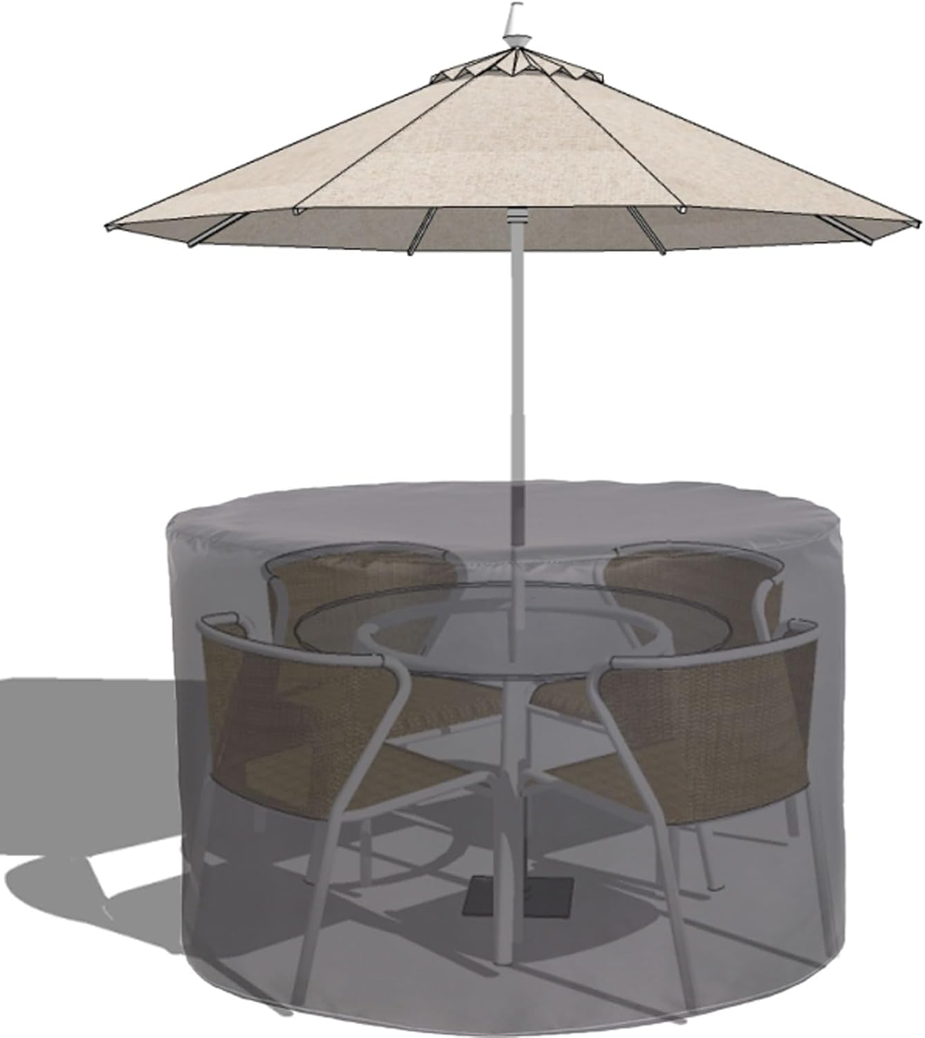 Patio Waterproof Furniture Covers 51x30in, Round Outdoor Furniture Cover, 420D Heavy Duty Patio Table Cover, for Patio Furniture Table and Chairs