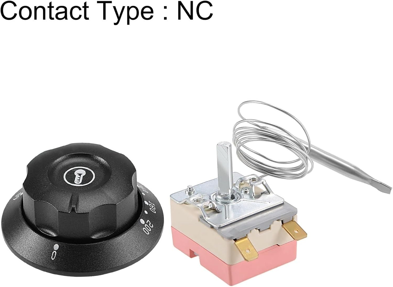 1pc NC 250V 16A Thermostat 30-110C 60-200C 50-250C 50-300C Knob Liquid Rising Temperature Control Thermostat for Electric Oven(30-110C 0.7m)