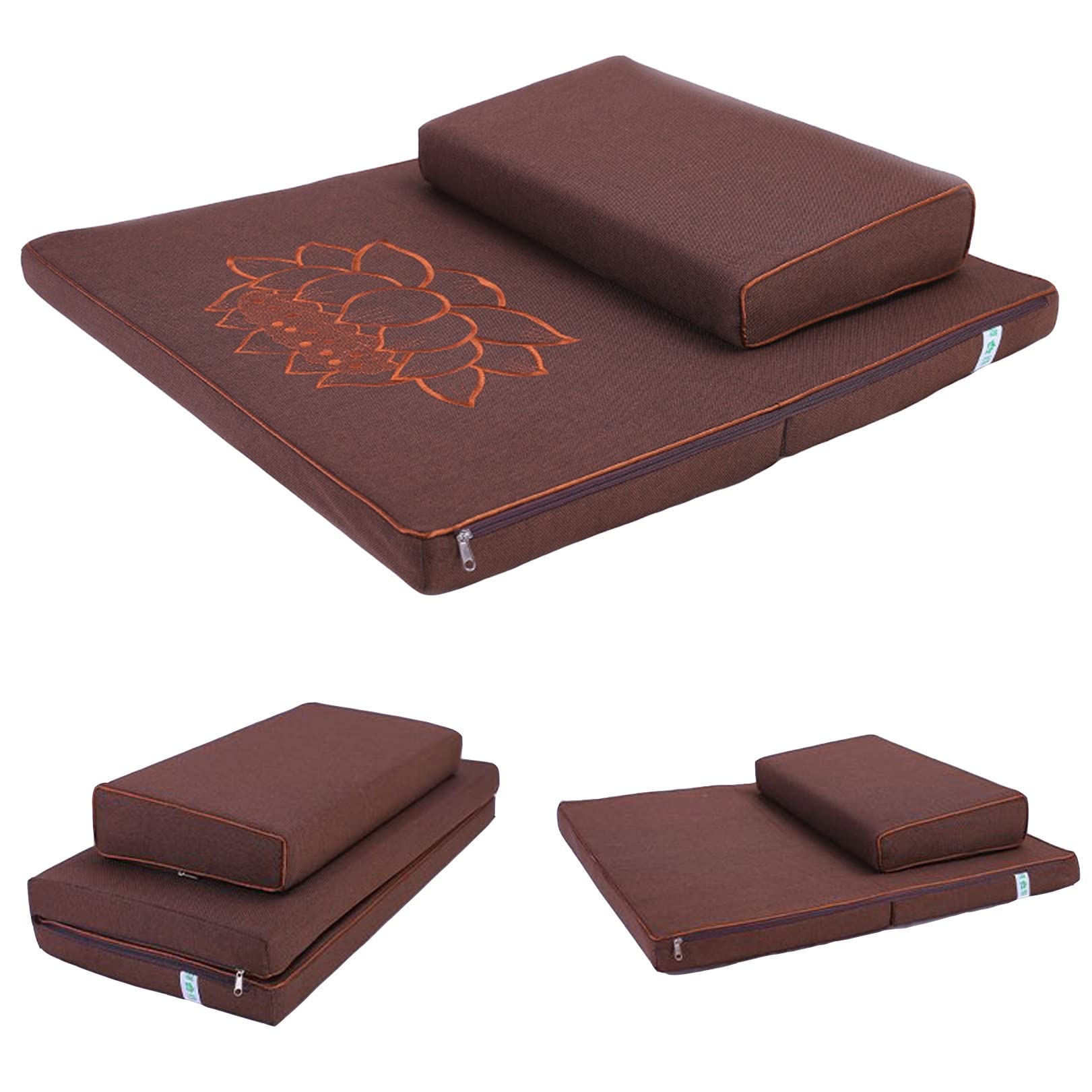 Juego Cojines Meditación Zafu y Zabuton Cojín Asiento Meditación Yoga Asiento Lino de Fibra de Coco Núcleo de Fibra de Coco for Adultos Accesorios de Meditación