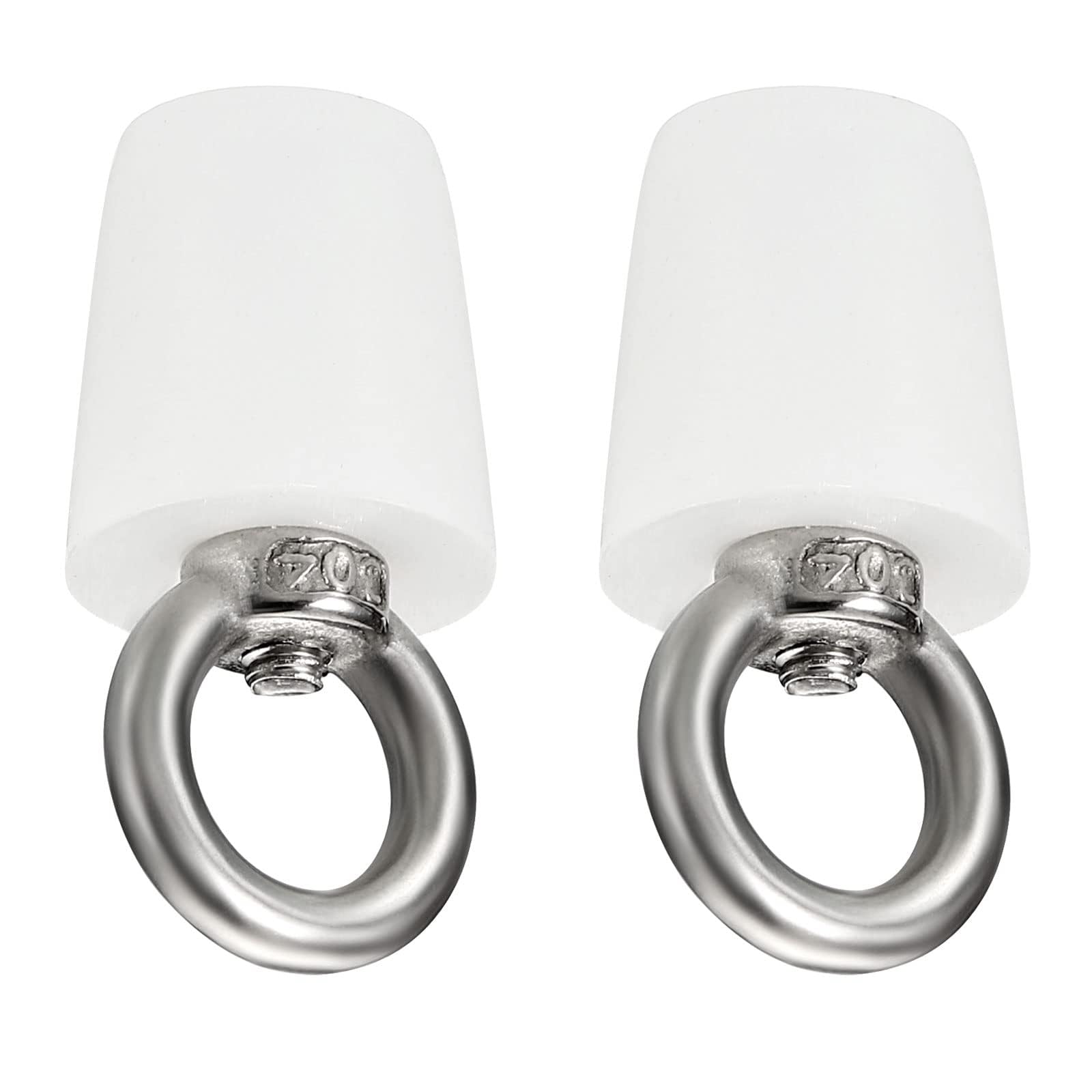 2Pcs Rubber Tapered Plug, 17mm to 23mm Solid Bathtub Bungs Stopper with Ring, Tapered Lab Seal Rubber Stoppers Test Tube Bungs for Test Tubes, Water Pipe, Drainage Hole, White