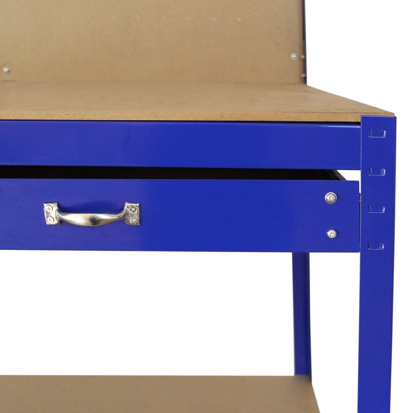 Monster Shop - Banco de trabajo con tablero de clavijas y cajón, almacenamiento de herramientas resistente, caja de herramientas, encimera, garaje, estantería de metal, estante de estación, bricolaje