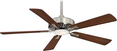 Miniatura 3 de Minka Aire F556L-WHF Contractor LED Ventilador de techo de 52 pulgadas con luces LED y control remoto, blanco plano blanco (Flat White),Níquel