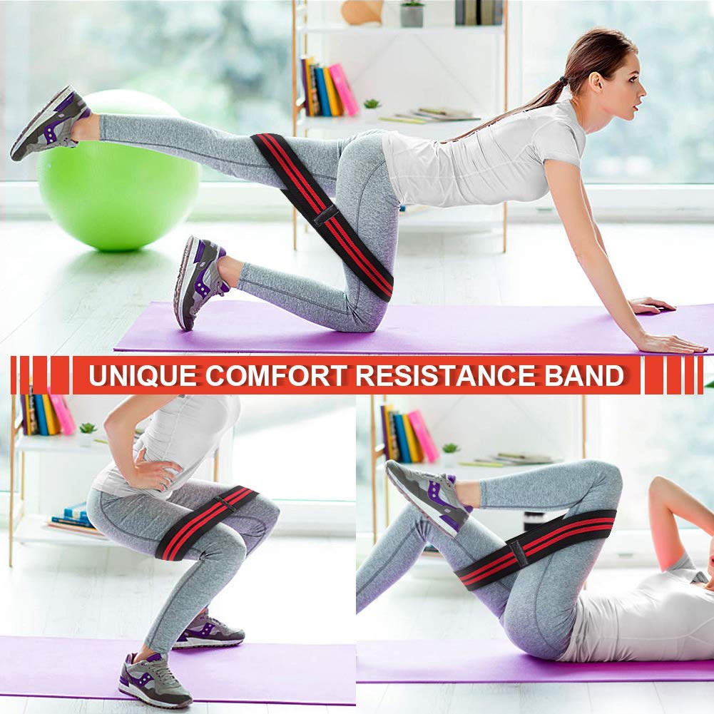 IMoebel Set De 3 Bandes De Résistance Tissu Antidérapant – Niveaux Léger, Moyen, Lourd Pour Fessiers, Jambes, Hanches – Sac De Transport Inclus