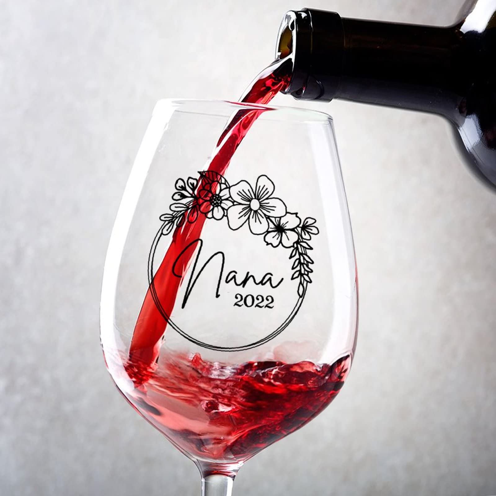 Verre à vin rouge Promoted to Nana lot de 2 verres 325 ml cadeau anniversaire homme femme