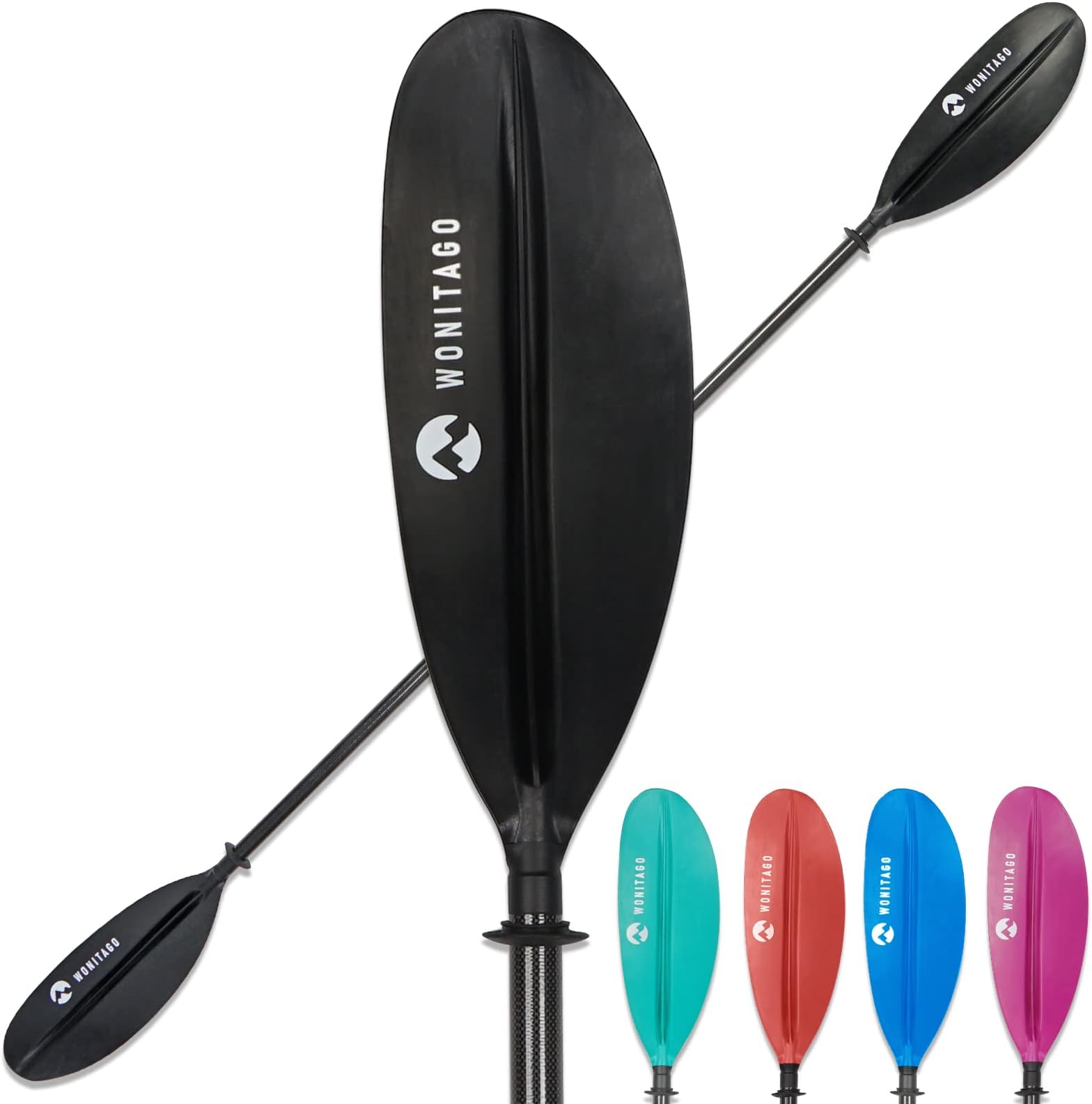 Adjustable Kayak Paddle with Carbon Shaft and PP Blade Available in 220-230/220-240/230-250cm Floating Lightweight Kayak Oars with Original Pattern